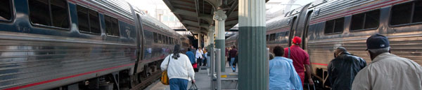 Photo of the trains parked at Union Station in Washington, DC