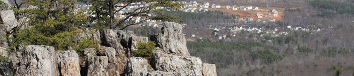 Photo of the view from top of Crowders Mountain, part of Crowders Mountain State Park