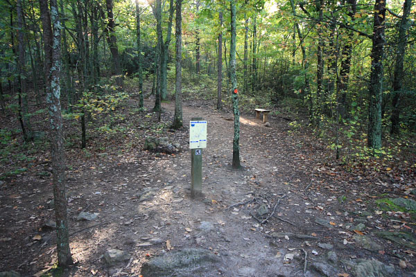 Photo of the Turnback Trail junction, here the trail gets steeper