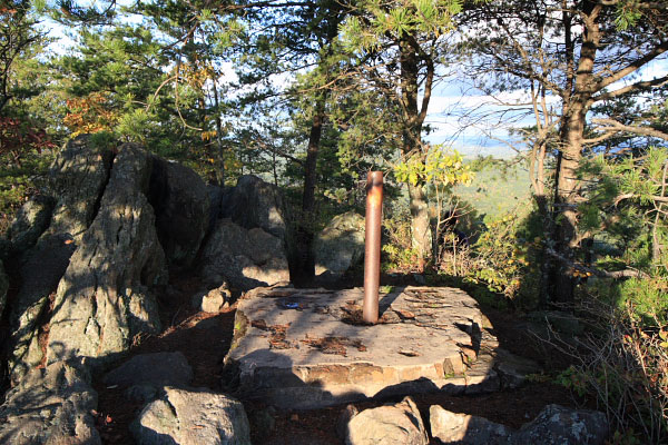 Photo of the summit, note the steel pipe
