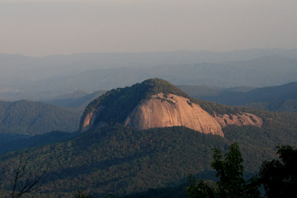 Photo of Looking Glass Rock as seen from the Blue Ridge Parkway