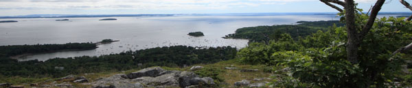 Photo of the view from the trail on the trek up Mt. Battie