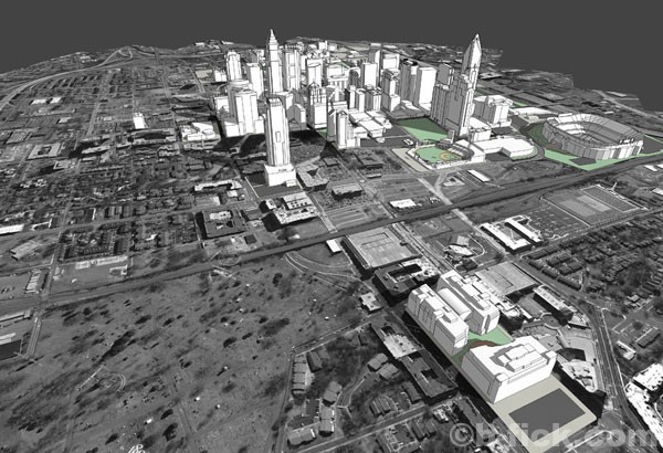 Rendering looking from Gateway Village