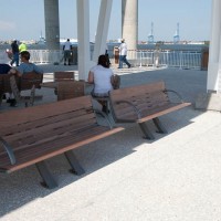 Photo of the benches found along the pier