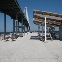 Photo of a seating pavilion along the pier