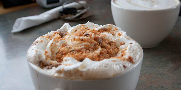 Photo of a warm beverage in chilly Banner Elk