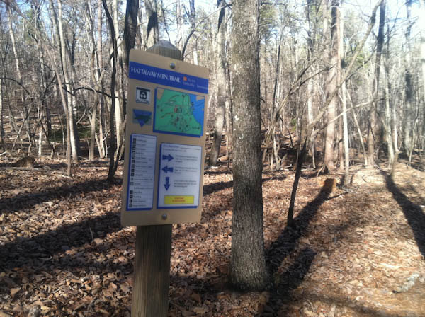 Photo of a sign at the major trail junction